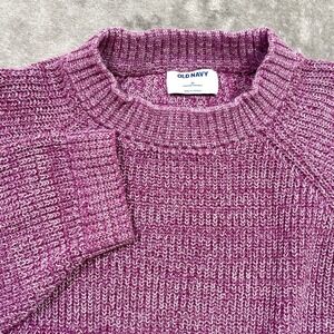 Old Navy Sweater Women XL Purple Marl Knit Crew Neck Raglan Long Sleeve Relaxed